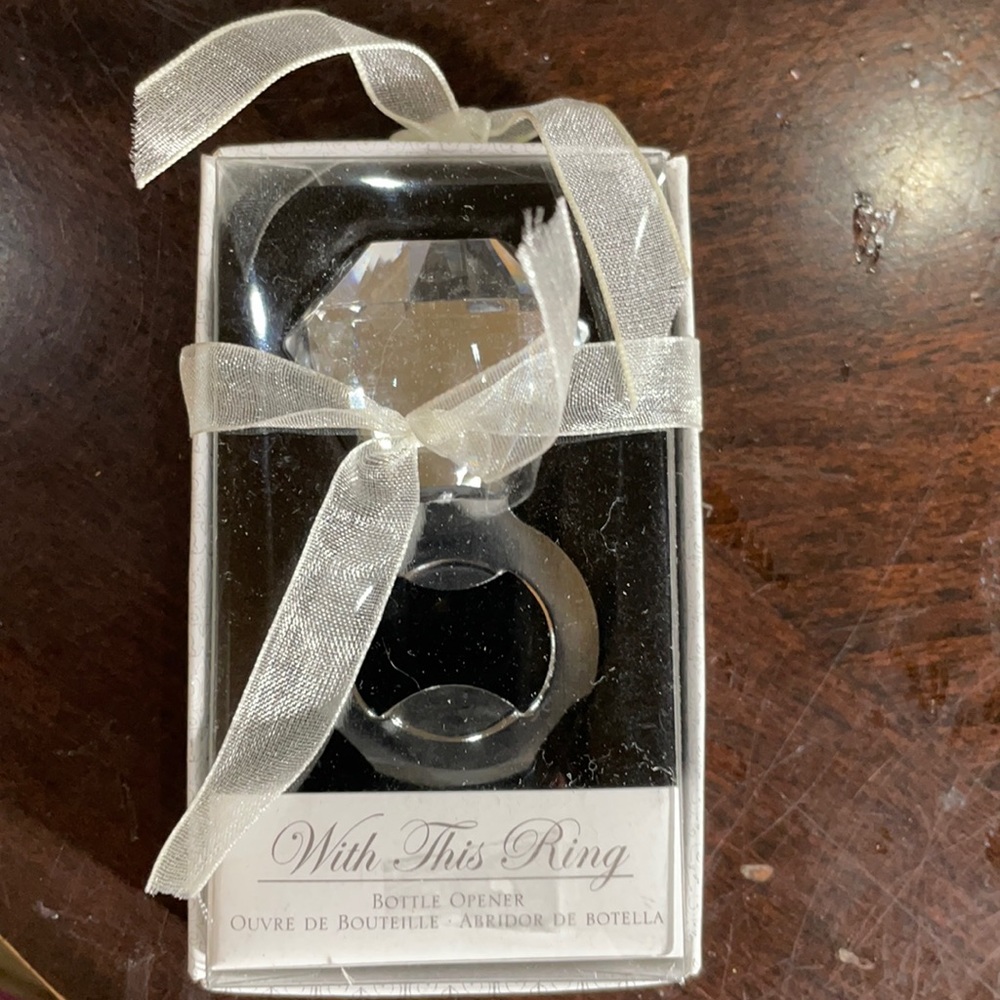 Kate aspen wedding ring bottle opener new